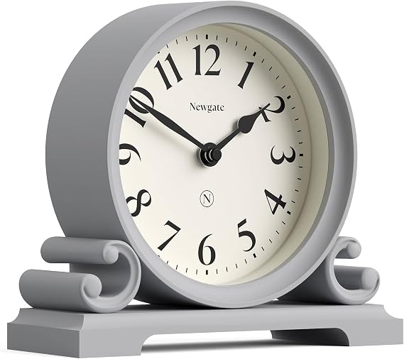 NEWGATE® Divisadero mantel clock | Double scroll design | Clockwork grey