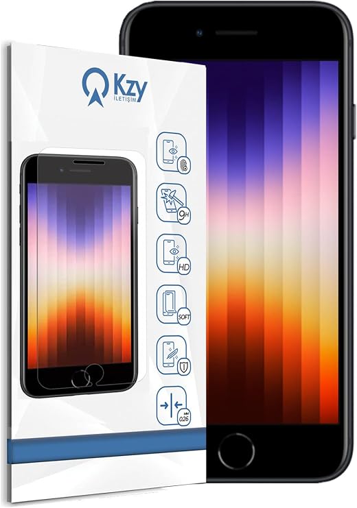 KZY İletişim Apple iPhone 6/7/8 SE 3 2022 ile uyumlu Temperli Ekran Koruyucu Kırılmaz Cam