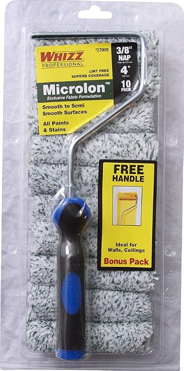 WHIZZ 27009F 4" X 3/8" Microlon Mini Roller Cover 10 Pack