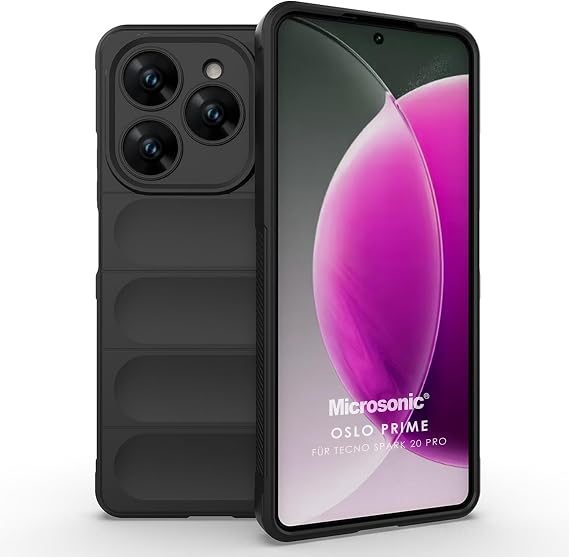 Microsonic TECNO Spark 20 Pro Case Oslo Prime Black [Scoat Compatible with Spark 20 Pro - Black]