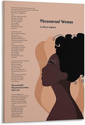 Maya Angelou Phenomenal Woman Poem Poster Canvas Painting Wall Art Poster for Bedroom Living Room Decor 12x18inch30x45cm Frame-style