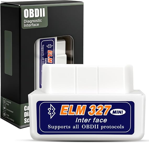 TaimeiMao Mini OBD2 Bluetooth Scanner Bluetooth OBD2 Diagnostic Device Compatible Bluetooth Diagnostics for iOS & Android OBD-II Diagnostics OBD2 Bluetooth Adapter for Modern Car (White)