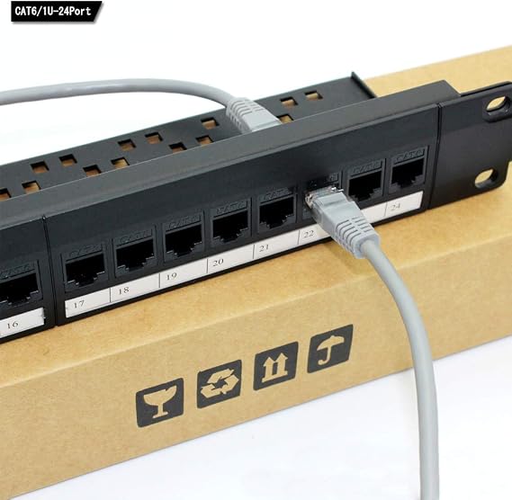 Network Patch Panel, 24 Ports 1U Rack Mountable Panel Cat6 Patch, Pro Rj45 110 Network Patch Panel, Easy To Install, Cable Distinction, Rust Free And Durable (Rj45 Straight)