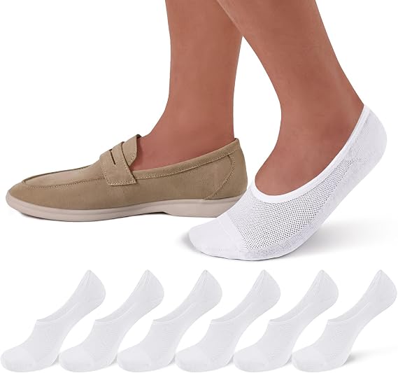 No Show Socks Men Thin Low Cut Non Slip Socks for Loafer 10-13/13-15