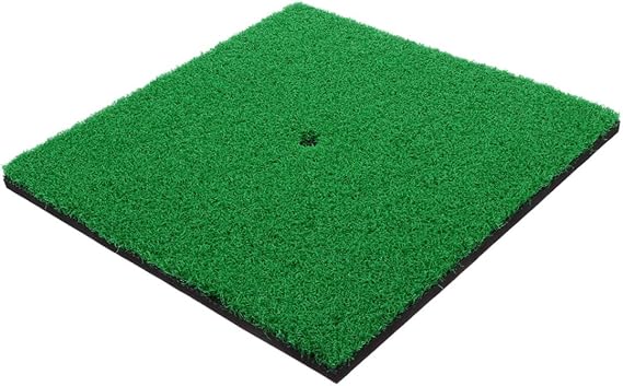 Happyyami Golf Training Hitting Mat 30x30cm Nylon Grass Simulation Pad for Indoor Outdoor Swing Practice Backyard Golf Training Equipment
