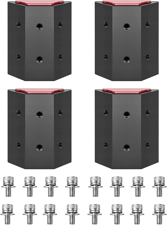 4 Pcs DIY Mounting Connector Compatible with ToughBuilt StackTech Rails, Modular Rail Mount for Custom Tool Holders, Brackets & Accessories, No-Drill Quick-Lock Design
