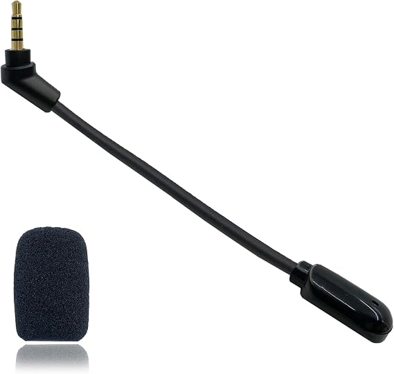 Replacement Game Mic Boom for Kingston HyperX Cloud Flight/Flight S Wireless Gaming Headset Noise Cancelling Microphone for PS4 PS5 Computer PC Gaming Headsets 3.5mm Jack
