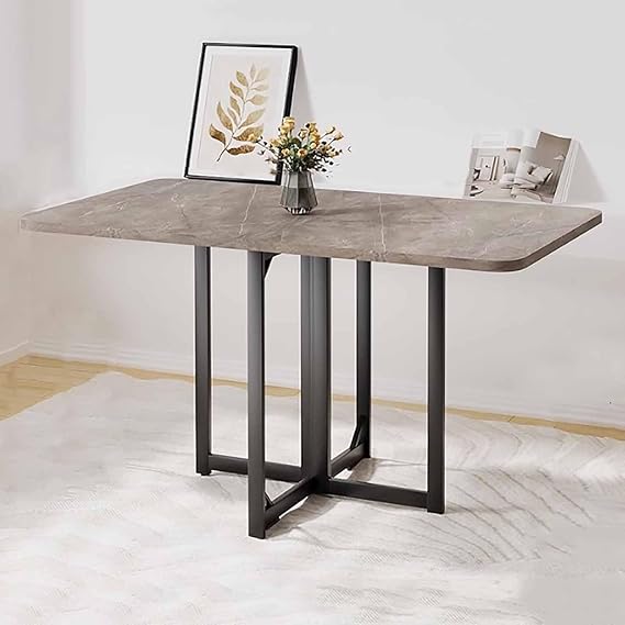 Folding Dining Table Saving Folding Dining Table, Extendable Drop Leaf Tables With Metal Frame, Multifunction Expandable Tables for Work, for Kitchen Home Party(Color2,120cm/47.24in)