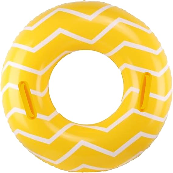 Inflatable Inner Tubes for Floating for Adults, Pool Tubes with Handles, 39 Yelllow Round Pool Float, Pool Ring Floaties for Kids Teens & Adults