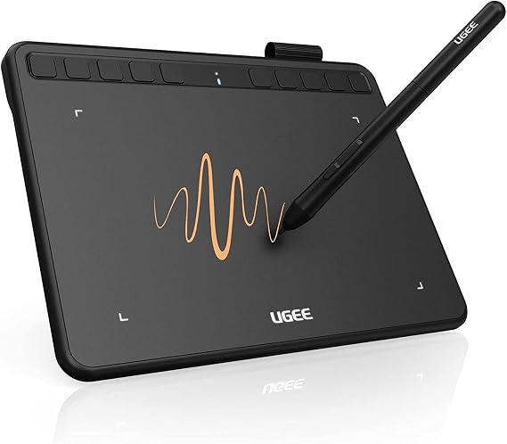 UGEE S640 Graphics Drawing Tablet, Digital Draw Art Pad with Pen Battery-Free Stylus Tilt Function 8192 Levels Pressure Sensitivity 10 Express Keys for Mac, Windows PC and Android