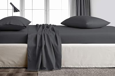 Different SHEETING-100% Egyptian Cotton, 1000 Thread Count, Fits Mattress up to 22 Deep Pocket, Sheet Set 4 Piece-Dark Gray Solid, Full-XL Size