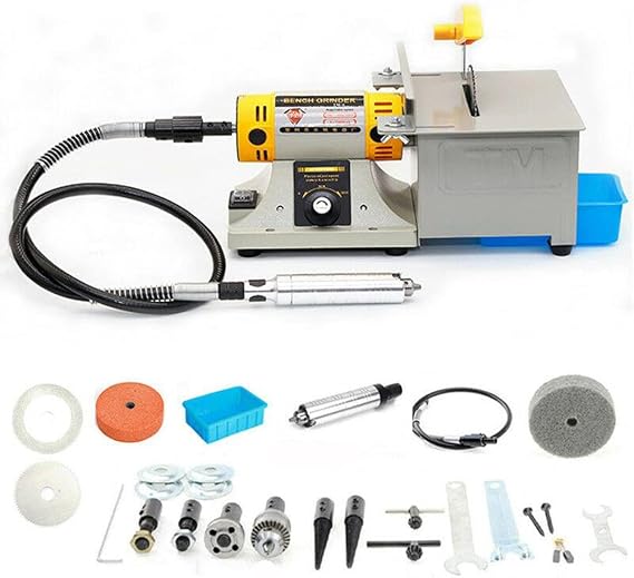 3rd Generation 110V 200W Benchtop Buffer Polisher Jewelry Rock Polishing Buffer Machine Bench Lathe Polisher Table Grinder Hobby Jade Carving Kit