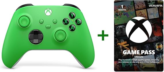Xbox Wireless Controller - Velocity Green + Game Pass Ultimate | 1-Month Membership