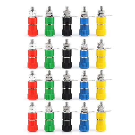 Junction Posts,20Pcs 4 mm Premium Binding Post Terminal - Banana Plug Socket Connectors, Gold Plated Banana Plug and Binding Post Terminal (5 Color)