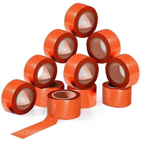 SINGHAL 12 Pack Orange Flagging Tape, 1" x 1800 ft Length – Highly Visible Survey Tape for Marking & Barricading | Non-Adhesive Trail & Tree Marking Tape