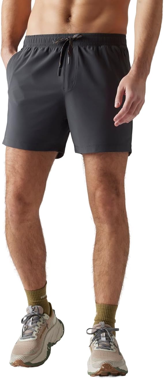 Rhone Mens 5 Pursuit Shorts Unlined Mens Gym Shorts with All-Way Stretch, Zipper Pocket - Moisture Wicking Workout Short