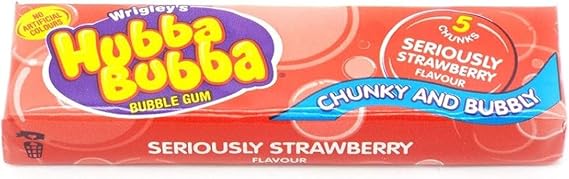 Wrigley's Hubba Bubba Seriously Strawberry Flavour Bubble Gum, 35g