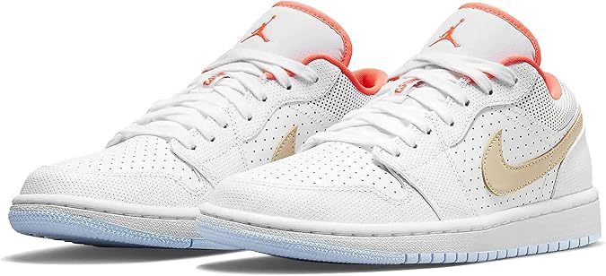 Nike DC9509-100 Air Jordan 1 Low SE, White/Flash Crimson/Psychic Blue/Sesame