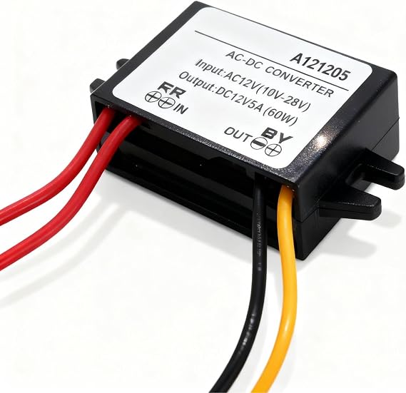 Yosoo Health Gear AC to DC Converter 12V, Step Down Converter AC 10-28V to DC 12V, 5A, 60W, 3A, IP67, Automatic, Corded Electric