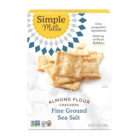 Siimple Mills GLUTEN FREE Almond Flour Crackers, Fine Ground Sea Salt 4.25oz