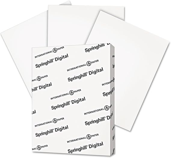 Springhill 016000 Digital Vellum Bristol White Cover 67 lb 8 1/2 x 11 White 250 Sheets/Pack