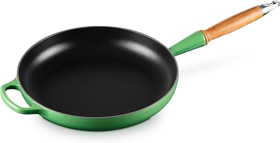 LE CREUSET Signature Cast Iron Frying Pan with Wooden Handle 28cm Bamboo, 20258284080422