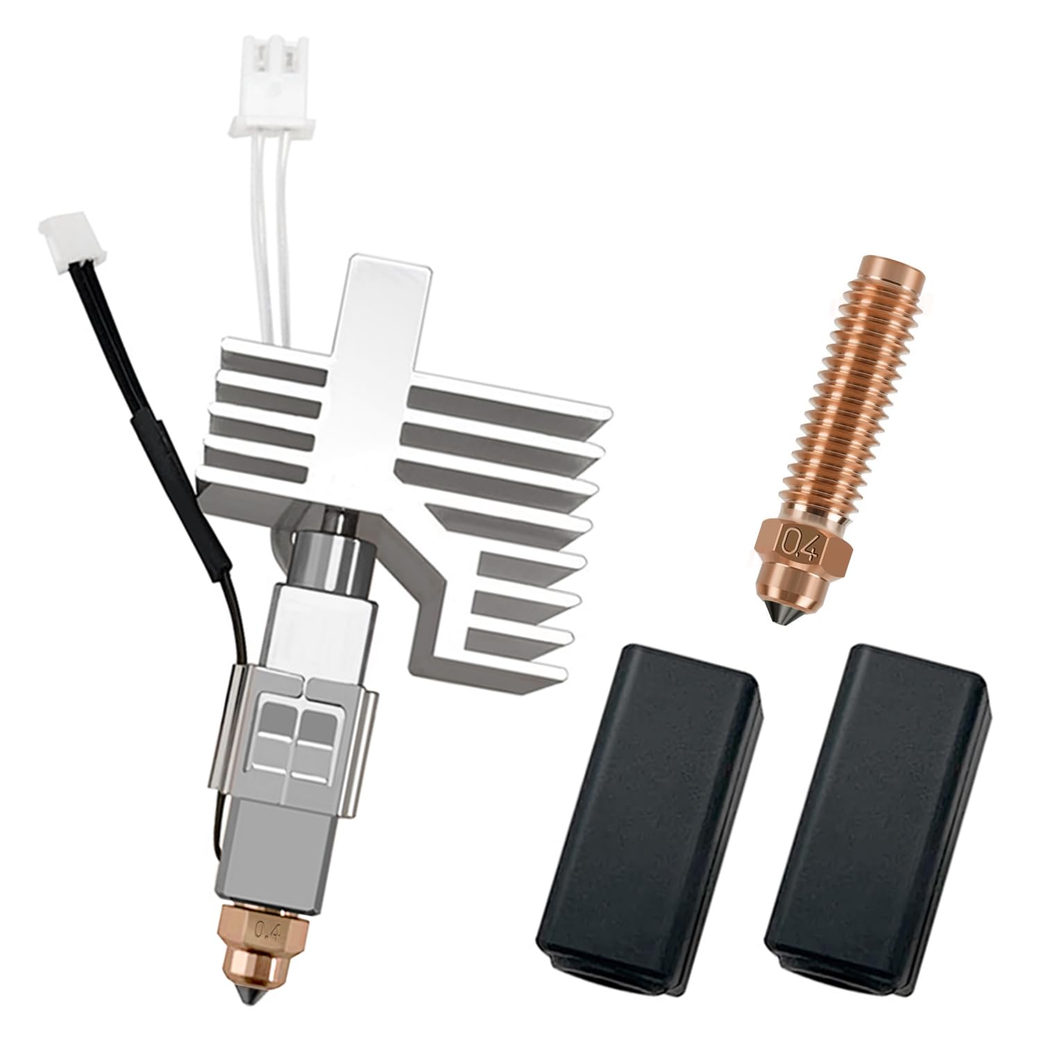 Upgrade 0.4mm Centauri Carbon Hotend Kit for Elegoo Centauri Carbon 3D Printer, Copper-Steel Bimetal Nozzle with Chromium Zirconium Copper, Extra 0.4mm Nozzle & Silicone Sock, High-Temp Rapid Heating