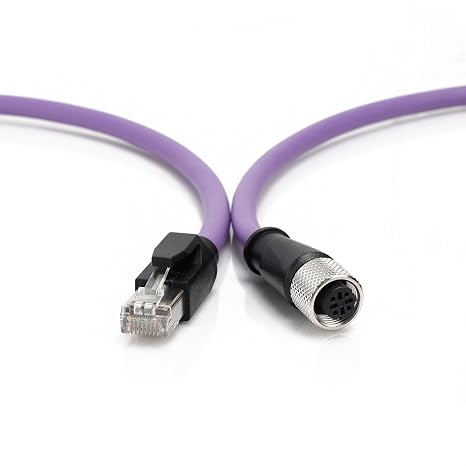 Flexible Robotic M12 D-Code 4-Pin Cable, Chain Suitable Continuous Motion for KUKA Robot Arms, 40M