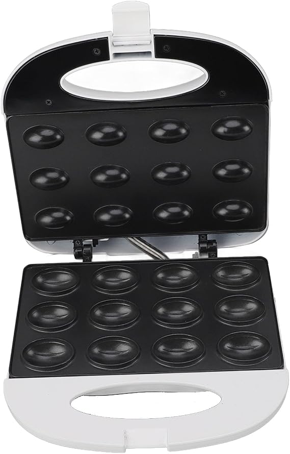 Nut Waffle Bread Machine, Double Sided Nut Waffle Maker, 12Pcs Capacity Double Sided Anti Stick Adjustable Temperature Electric Walnut Cake Maker for Breakfast US Plug 110V