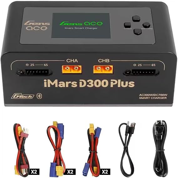 Gens ace iMars D300 Plus Smart Charger with Bluetooth App Control (Black)