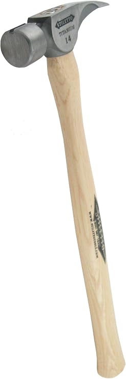 Stiletto TI14SS Titan 14-ounce Titanium Framing Hammer With Straight Handle,Silver