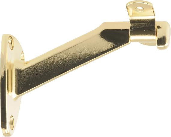 Hillman Brass Finish Extended-Neck Handrail Bracket for Wood Handrails