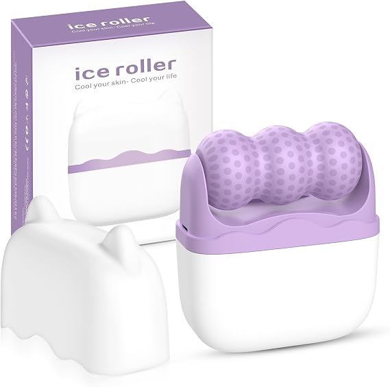 2026 New Ice Roller for Face Women,2 in 1 Face Eyes Roller,Facial Skin Care Tools,Gifts for Women Mom Wife(Purple)