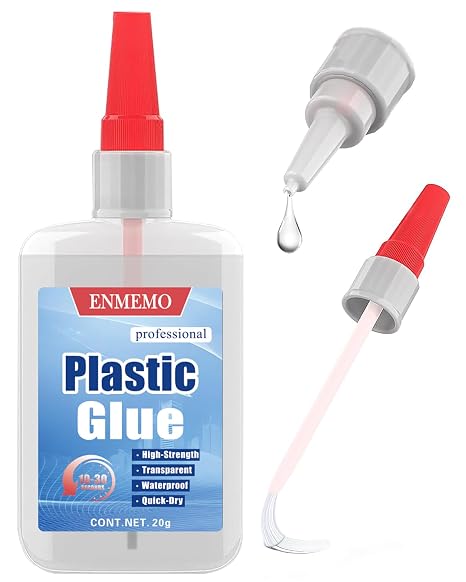 (2-in-1)Plastic Glue with Brush Applicator&Nozzle,Lego Craft ToyCar ABS PVC | Anti-clogging cap/Fast-Drying/Waterproof Clear/High-Strength/Instant Glue Bonding Between Plastics and Other Materials