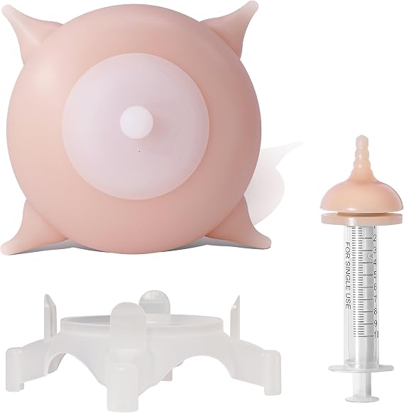 Doggiema Puppy Milk Feeder Nursing Station feeders for Multiple Puppies | Biomimetic feeding bottle, shaped like breast,Reduce the feeding burden,suitable for rescuing foster puppies