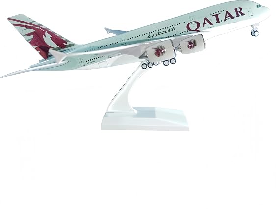 Scale Model Airplane Model Diecast Airplanes Qatar A380 Display Airplane for Office/Home Decor (Resin Plane Model of 30CM)