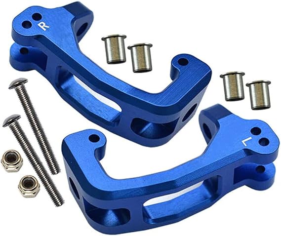 Aluminum Alloy Front Caster Blocks (c-hubs) for Traxxas 1/8 4WD Sledge Monster Truck Replace 9532 2pcs - Blue