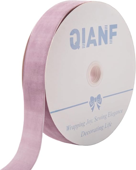 QIANF Velvet Ribbon, 1 1/2-Inch by 25-Yard Spool (Lavender)