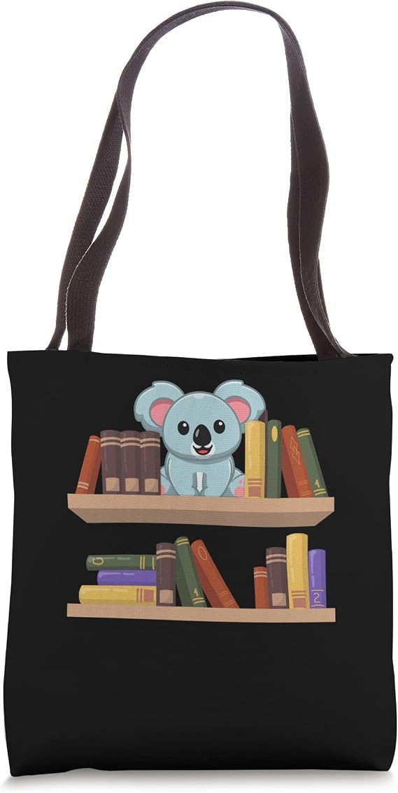 Librarian Animal Lover Gift Reading Bookworm Koala Tote Bag