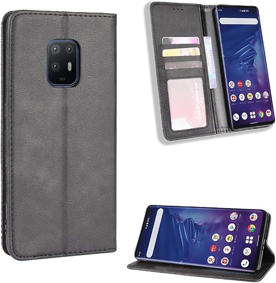 Case for Fujitsu Arrows 5G Case Cover,Case for Fujitsu Arrows 5G F-51A Case PU Leather flip Cover Black