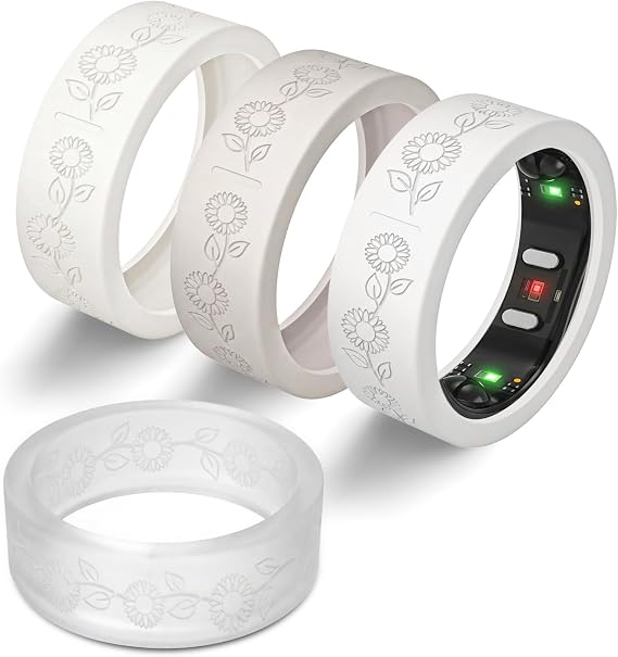 BlackPro 4 Pack Flower Ring Covers for RingConn Gen 3/Gen 2/Gen 2 Air Cover