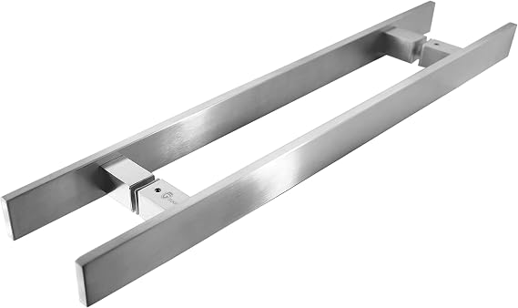 TOGU TG-6018 12 inches Solid Standoffs Heavy-Duty Commercial Grade-304 Stainless Steel Push Pull Door Handle/Barn Door Pull Handle/Glass Pulls, Full Brushed Stainless Steel Finish