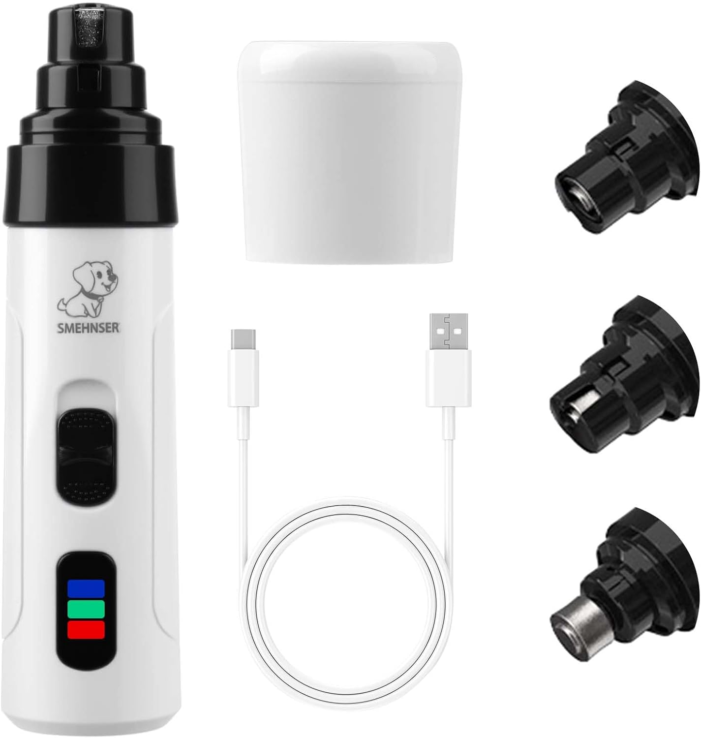 Silent Dog Nail Grinder Cordless Electric Pet Nail Trimmer USB Rechargeable Dog Claw Grinders Low Noise Diamond Bit Nails Clippers File Trimmer for Dogs & Cat
