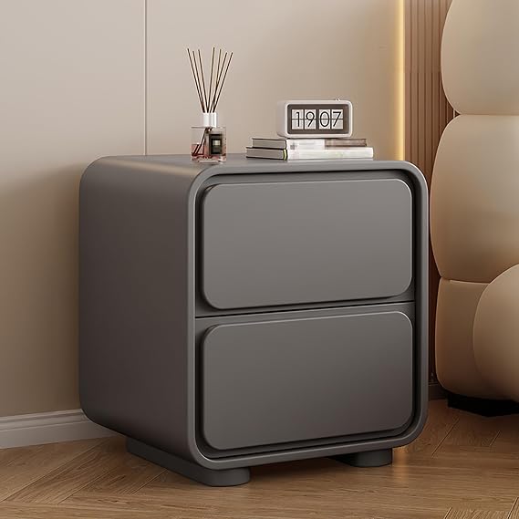 Wood Nightstand with Storage, Modern Bed end Table with Drawer, Tall Bedside Desk, Side Cabinet, Side end Bedside, Table end Table for Bedroom (Color : Dark gray, Size : 40x40x50cm)