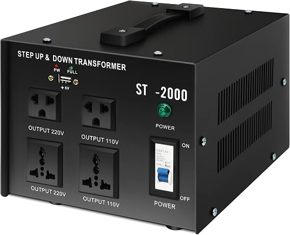 Voltage Converter Transformer 2000W Watt Heavy Duty Step Up/Down 110V to 220V Home Commercial Voltage Converter