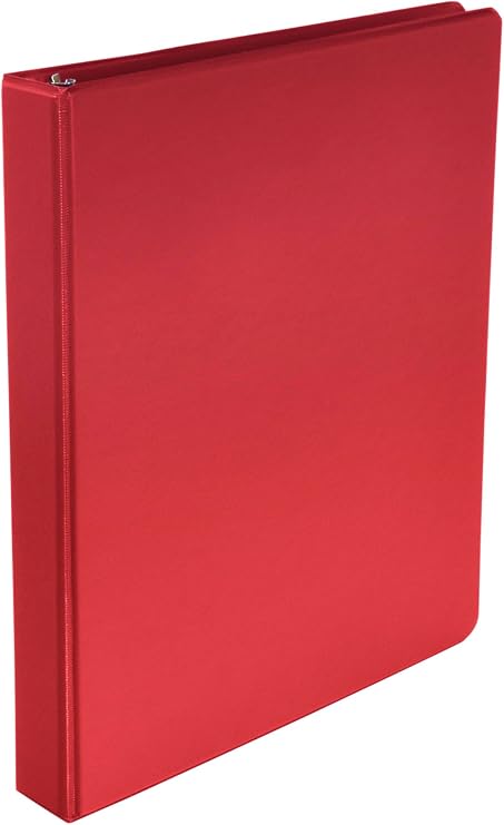 School Smart Polypropylene Round Ring Binder, 1 Inch, Red