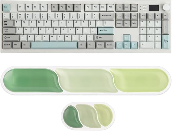 EPOMAKER QK108 Full Size Mechanical Keyboard with Screen & Knob+CloudGel Wrist Rest for Keyboard and Mouse