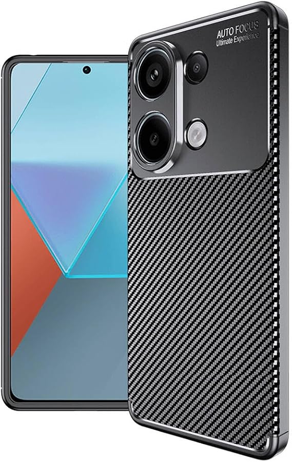 Ehr. Xiaomi Redmi Note 13 Pro 4G / Poco M6 Pro ile Uyumlu Kamera Korumalı Darbe Önleyici Carbon Brushed Silikon Kılıf (Siyah, Xiaomi Redmi Note 13 Pro 4G / Poco M6 Pro)
