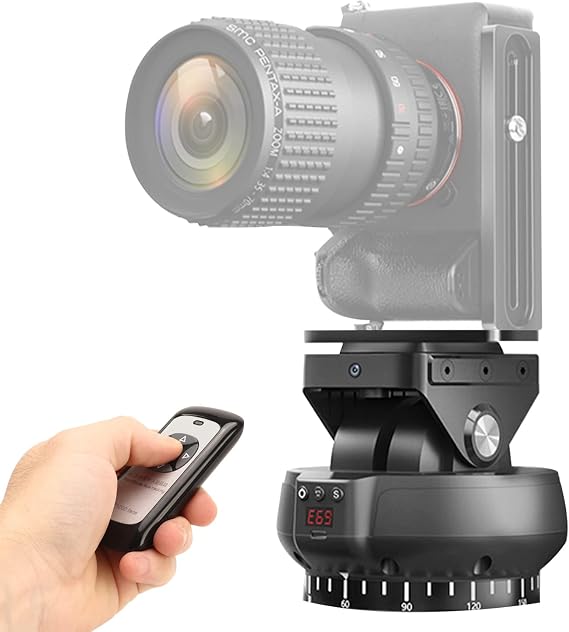 Upgraded Motorized Pan Tilt Head, 360 AI Face Tracking Motorized Panoramic Head with Remote Control, Universal Pan Tilt Tripod Head for Smartphone Camera,