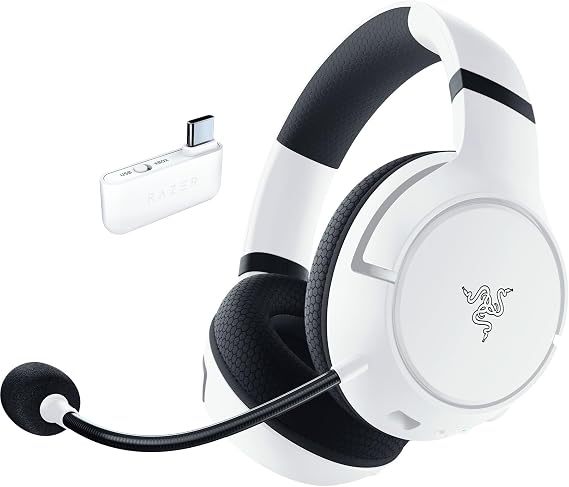 Razer Kaira HyperSpeed - Wireless Multi-Platform Gaming Headset for Xbox (HyperSpeed Wireless, TriForce 50mm Drivers, HyperClear Cardioid Mic, FlowKnit Memory Foam Cushions) White